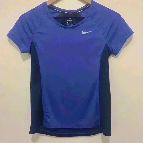 Nike Tops - Nike Dri-FIT Miler Running T-Shirt, Women’s Small, Two Tone Violet and Navy Blue
